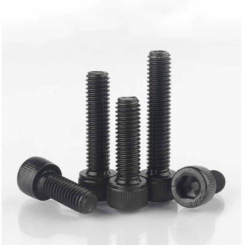 M2 M2.5 M3 M4 M5 M6 M8 Black Grade 12.9 Carbon Steel DIN912 Hexagon Hex Socket Cap Allen Head Bolt Screw 5/10/50pcs
