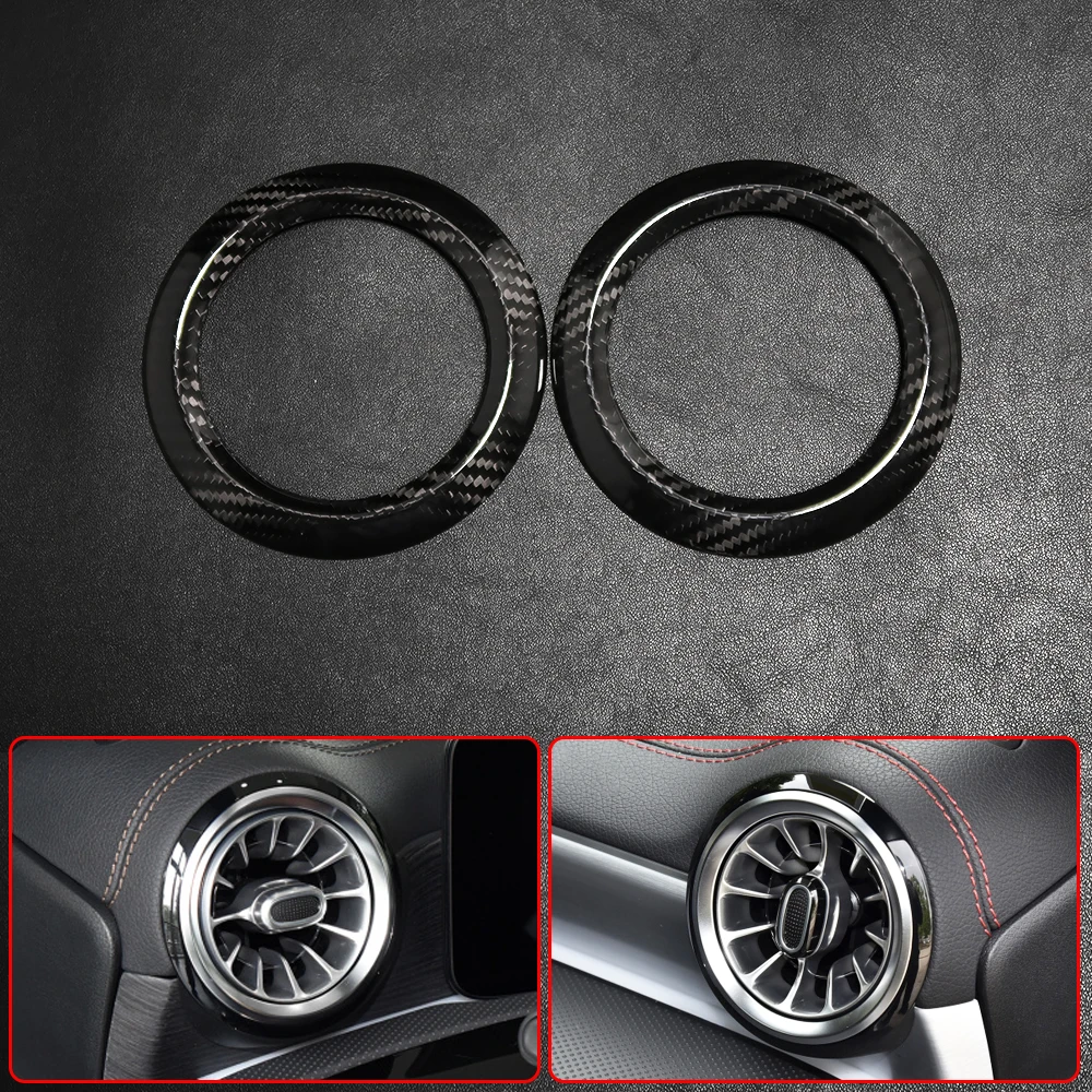 Vera Fibra Di Carbonio Per Benz A Cla Classe W177 V177 C118 A35 A45 Cla 45 180 Amg Presa D'Aria Interna Per Auto Ac Ring Moulding Trim