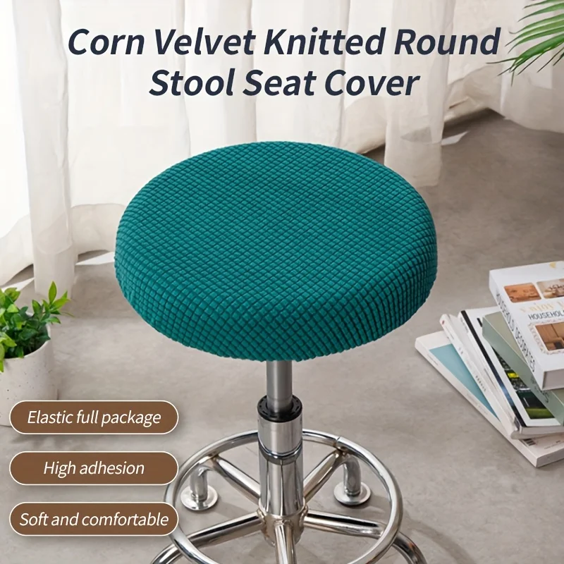 Elegant Adjustable Round Stool Cover - Removable & Washable Stretch Fabric Chair Protector