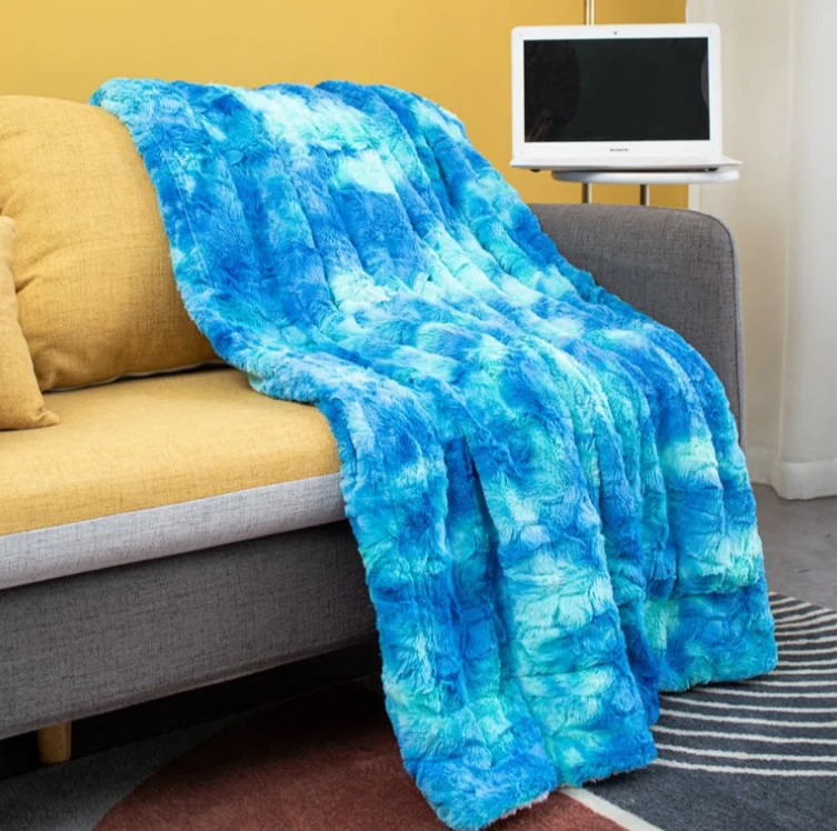 Tie Dye Blanket Thick Double Layer Lamb Wool Brushed Pv Plush_voghion.com
