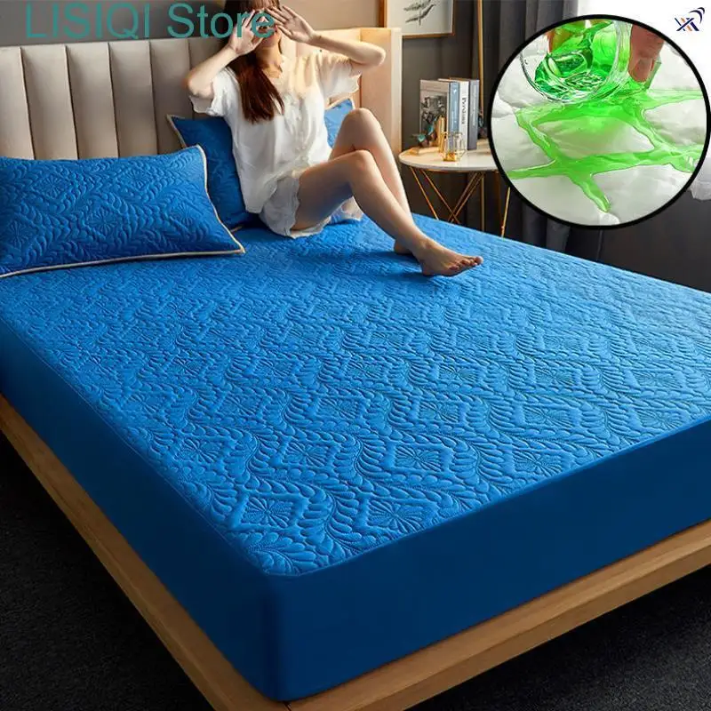 New Quilted Waterproof Mattress Cover King Size Quilted Bed Sheet Queen Size Mattress Protector