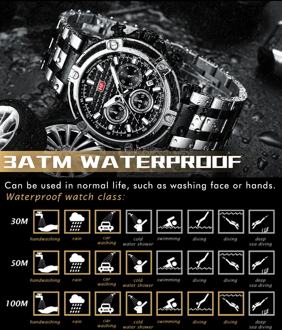 MINI FOCUS Quarzuhr für Herren, wasserdicht_voghion.com