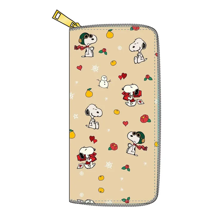 Snoopy New cartoon PU long zipper wallet girl boy coin purse cute card holder clutch storage bag 4