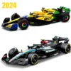 Bburago 1:43 Mercedes-AMG Petronas F1 Team W15 2024 #44 Hamilton #63 George Russell Alloy Car Die Cast Model Toy Collectible 1