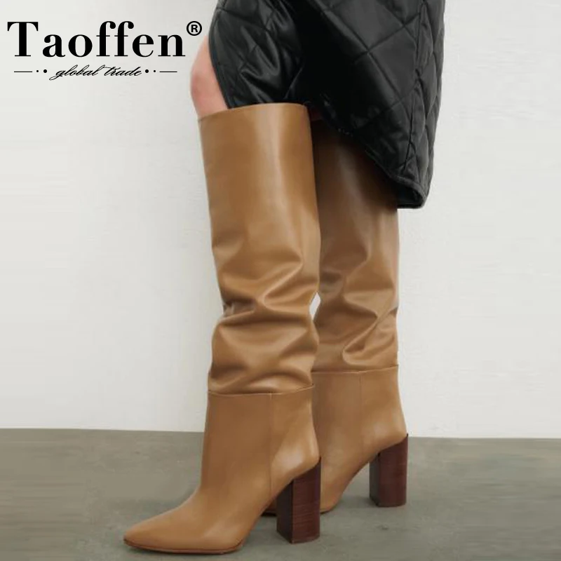 Tanie Taoffen 2023 INS kobiety prawdziwej skóry buty do sklep