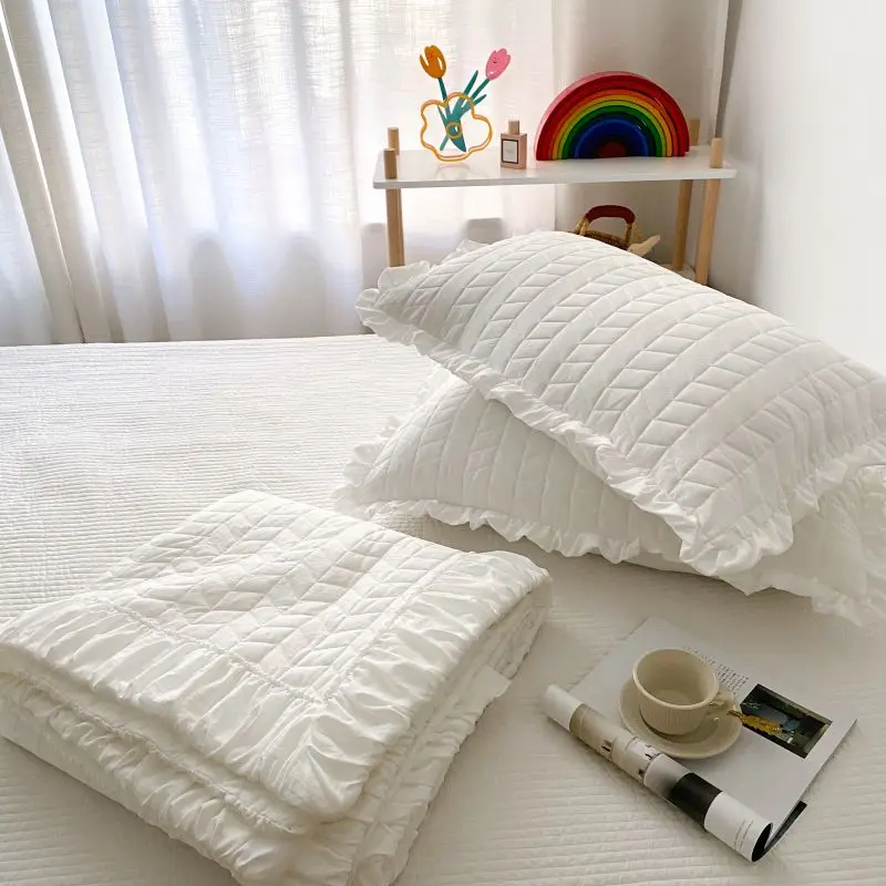 Korean Style Quilted Summer Quilt Blanket Lightweight Cooling Air-conditioning Comforter Quilt Soft Thin Quilt Machine Washable 5