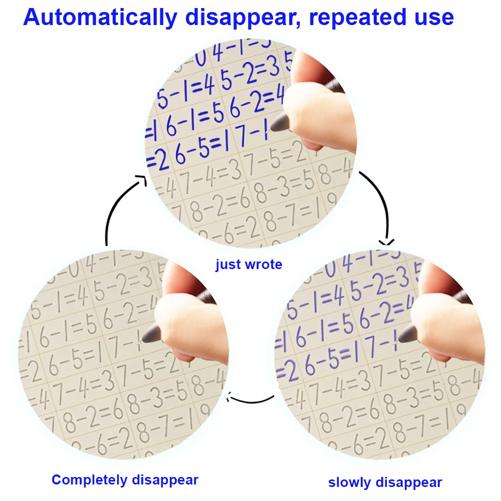 4pcs Magic Practice Copybook Kids Children Writing Reusable Free Wiping English German Writing Copy Books for Boy Girl Gifts