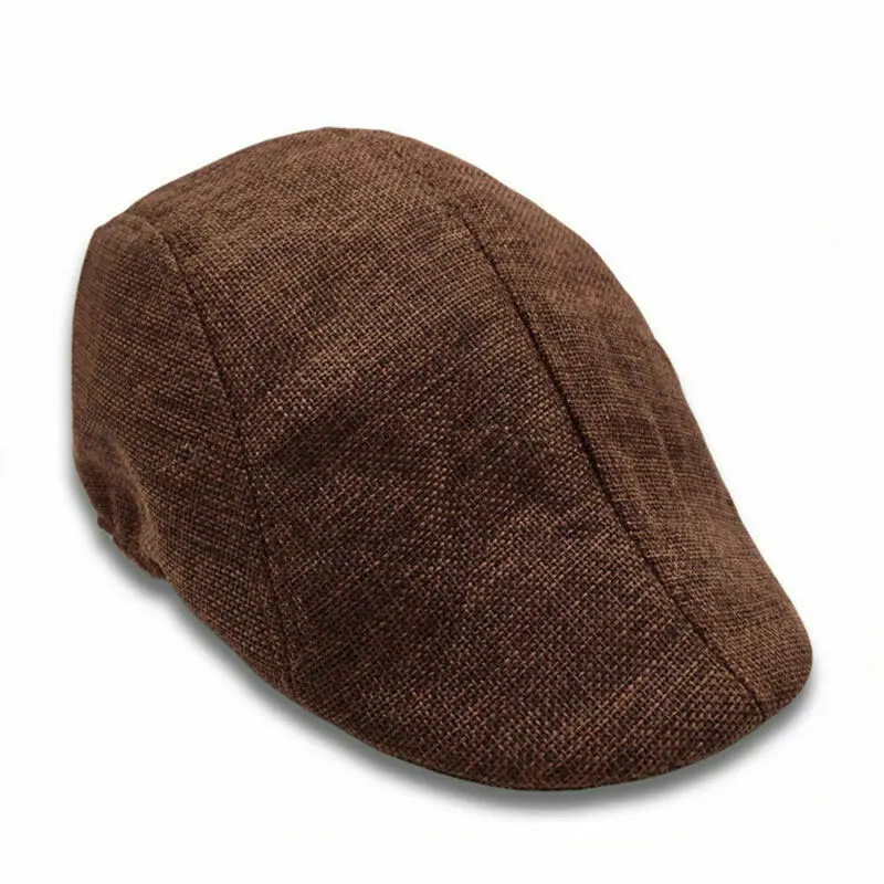 Beret Hat Vintage Linen Beret Caps for Men Women Autumn Fashion Newsboy Adjustable Hats Unisex Breathable Solid Color Artist Painter Hats