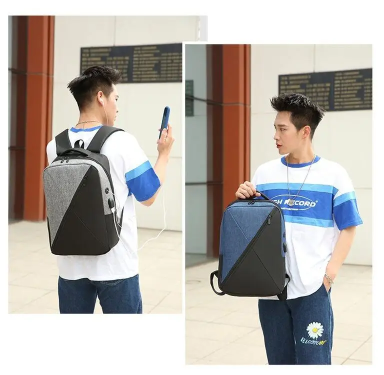

3pcs/set New Men's Oxford Backpack Business Computer Bag Leisure Schoolbag With Headphone Hole Crossbody Top-handle Backpack Set