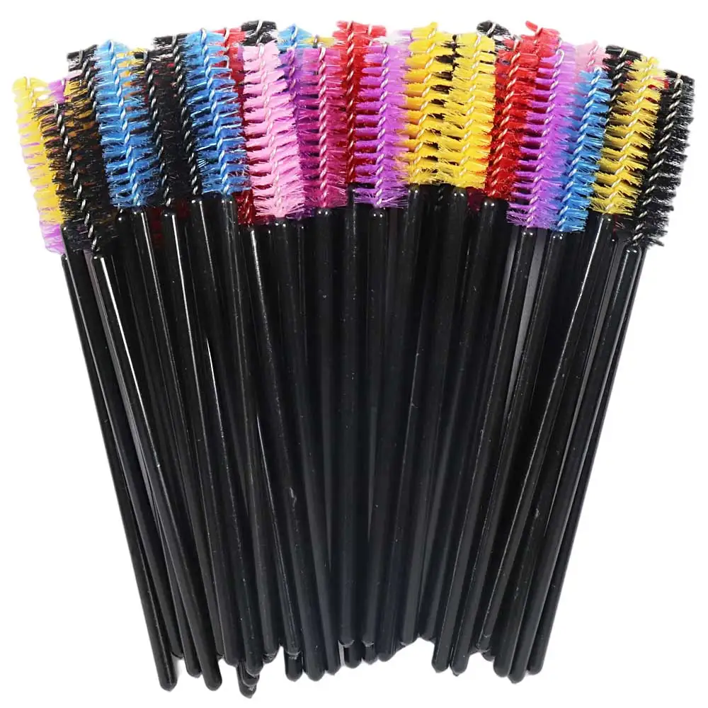50-Pack Disposable Crystal Eyelash Brush and Comb Set - Professional Makeup Beauty Tool