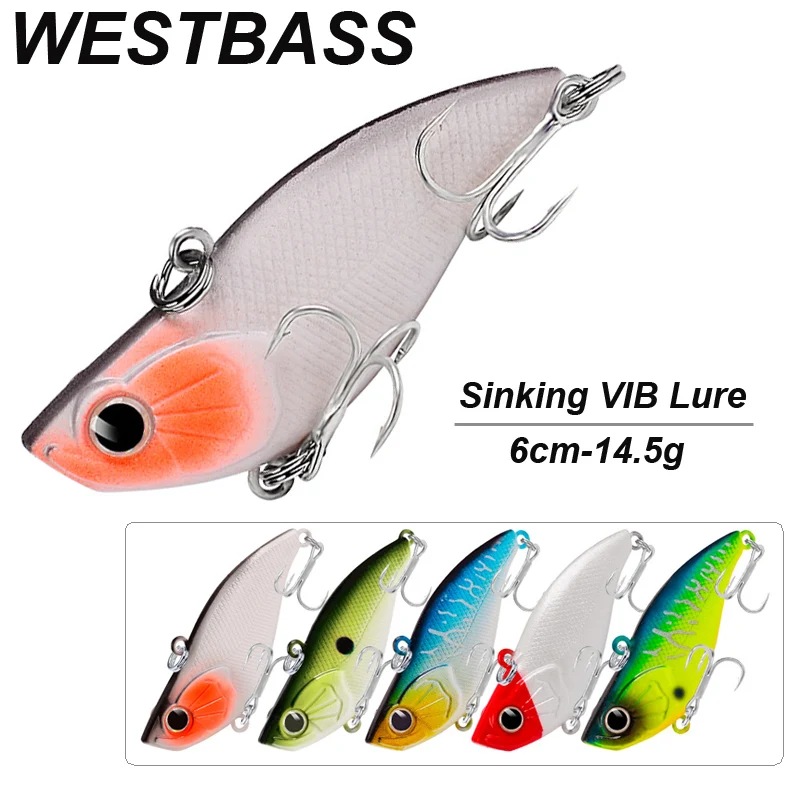 

WESTBASS 5/6/11PCS VIB Lures Set 6cm-14.5g Sinking Vibration Baits Noisy Fishing Wobblers Trolling Jerkbaits Vivid cebos Pesca