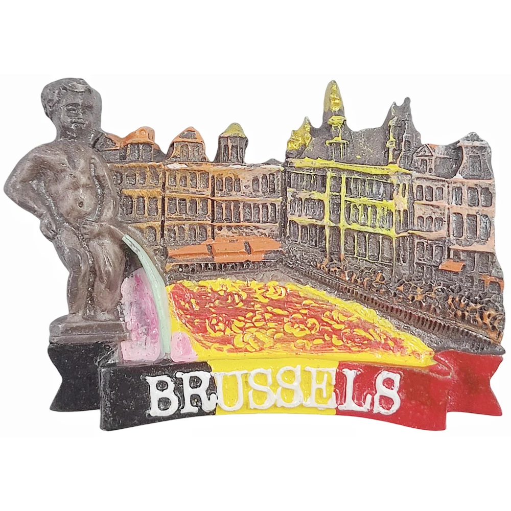 3D Brussels Belgium Fridge Magnet Souvenir Gift Resin Refrigerator Magnetic Sticker Collection Home Decoration