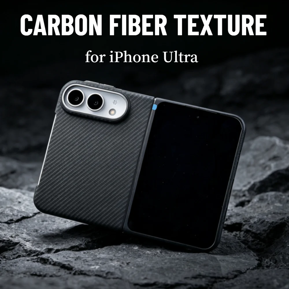 Deluxe Kevlar Carbon Fiber Texture Anti-Drop Case with Metal Lens Frame and Slim Skin Feel