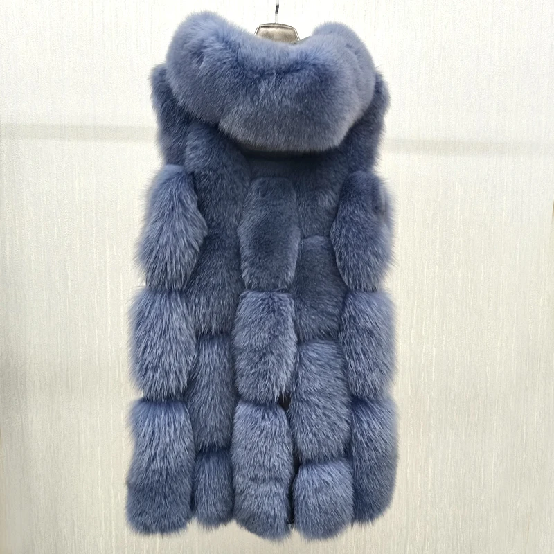 High Quality Luxury Women Real Fur Coat Winter Jacket Long Natural Fox Fur  Vest Real Sheepskin Leather Hood Thick Warm Overcoat AliExpress 200000345