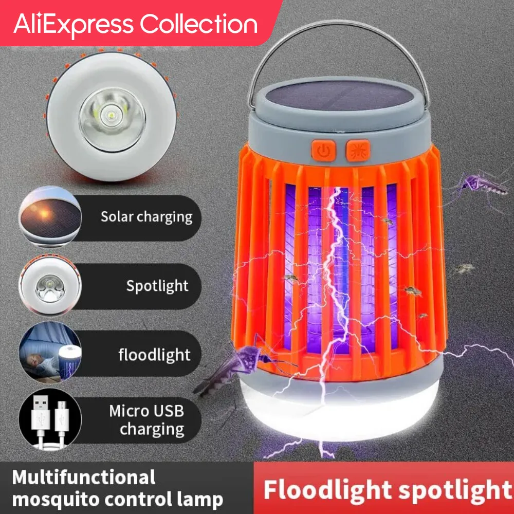 Aliexpress Collection Electric Mosquito Killer Lamp Uv Light Bug Zapper Trap Ricarica Solare Ricaricabile Summer Fly Swatter