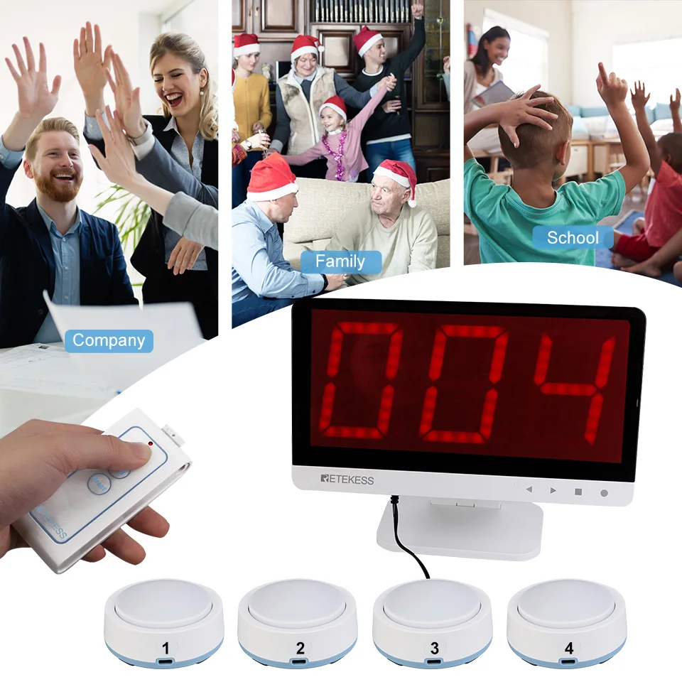 Retekess-Answer Game Buzzer System, TM101, 3 Modos,