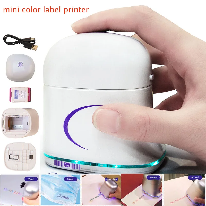 

Handheld Color Label Mini Lightweight Printer Bluetooth Portable Home Inkjet Printer Packaging Bag Code Barcode Logo