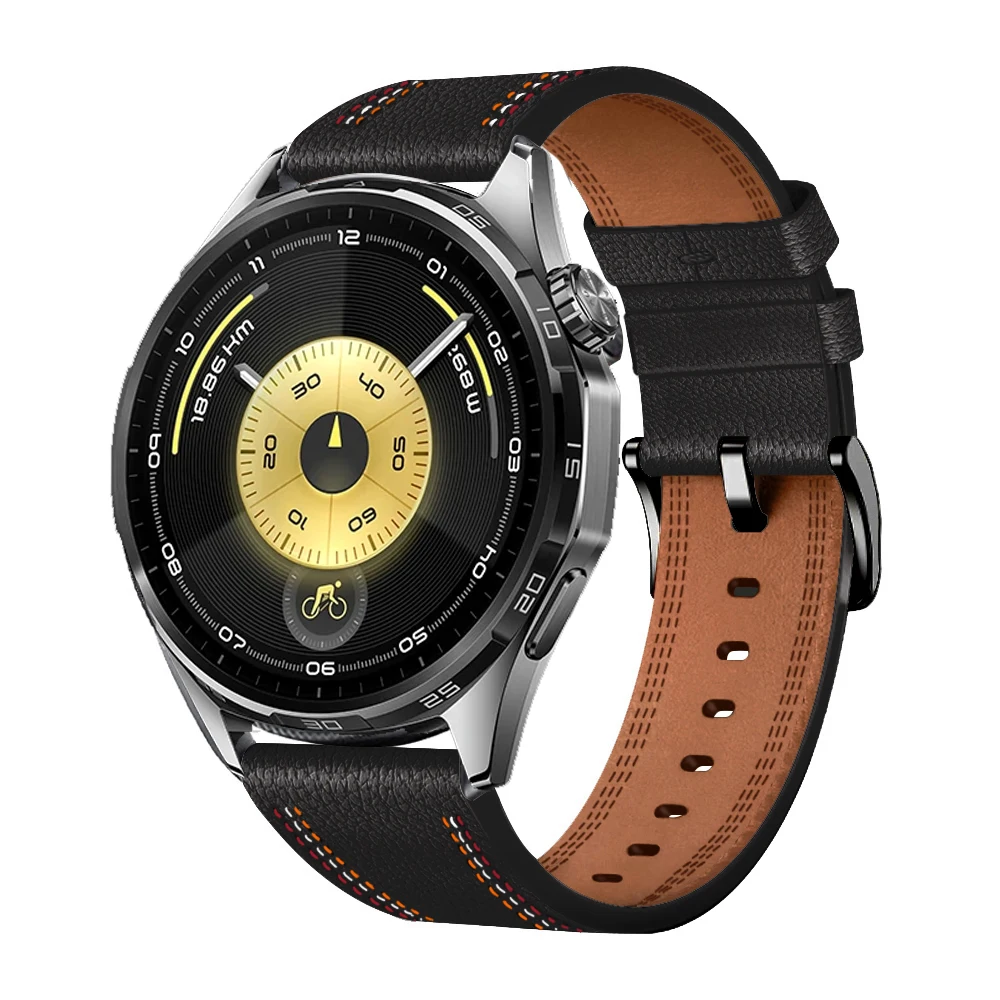 Premium 22mm Leather Sport Watchband - Replaceable Bracelet Accessory