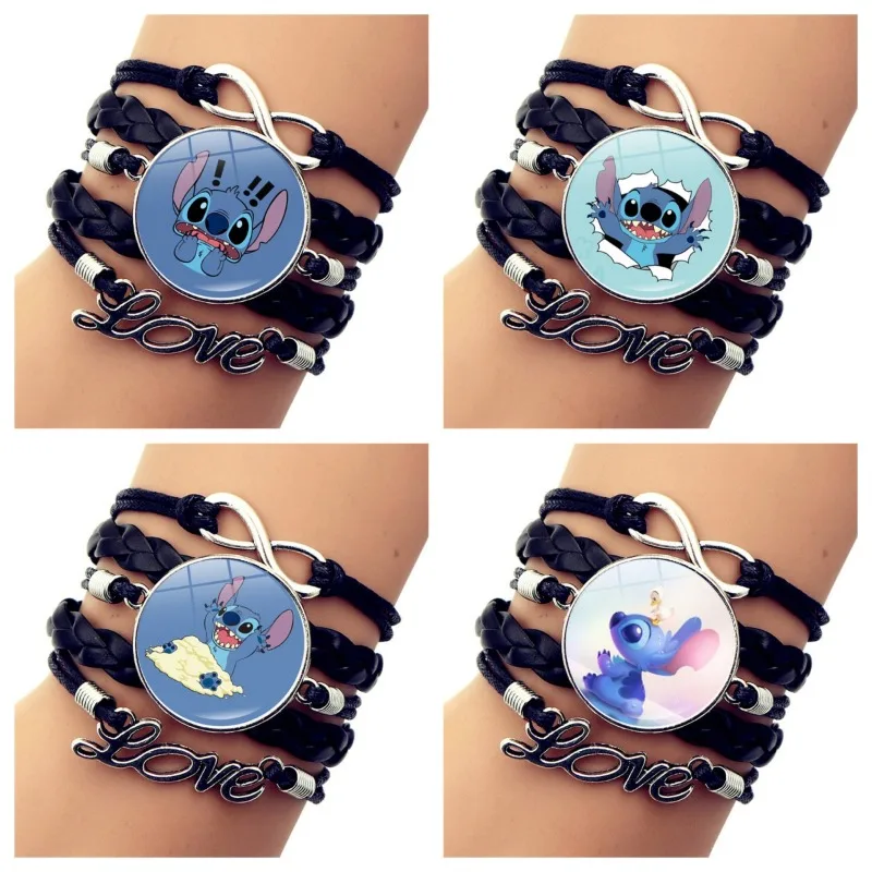 

Disney Cartoon Stitch Bracelet Lilo & Stitch Anime Figures Print Cute Wristand Present Kids Toys Girls Christmas Party Gift