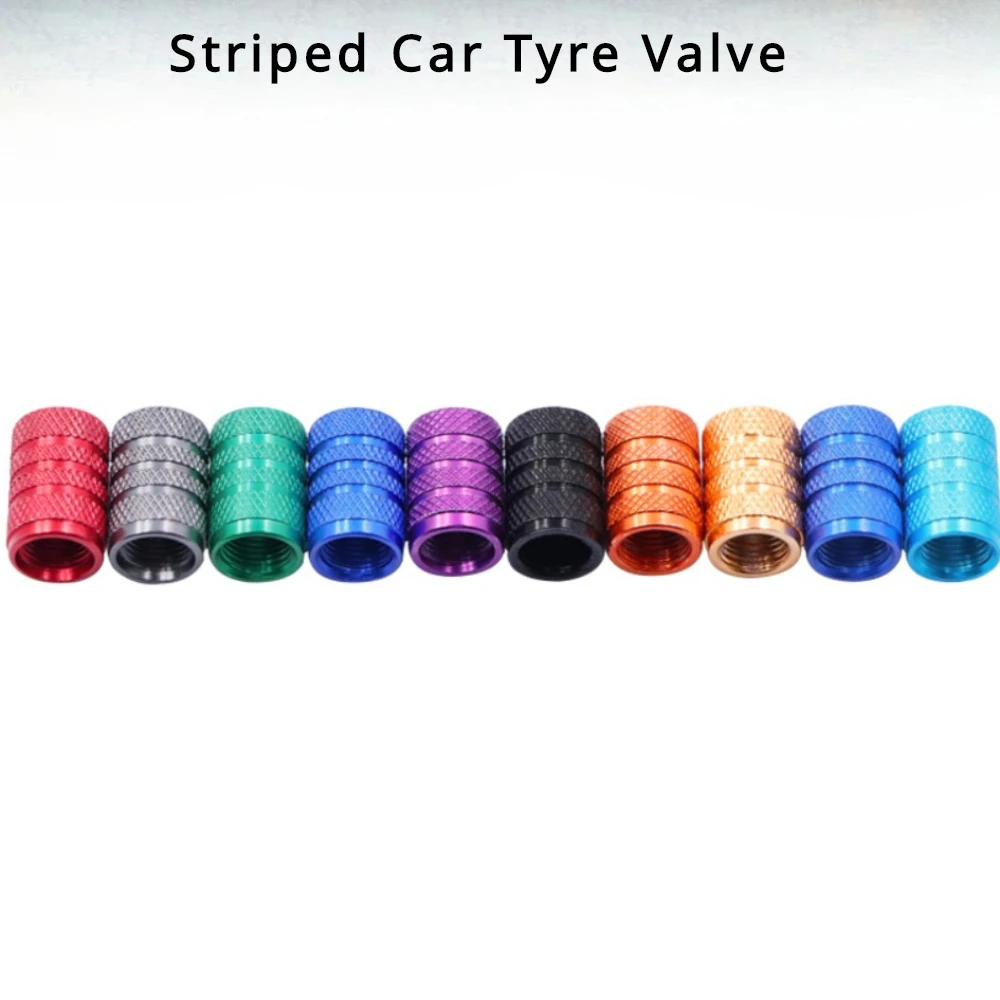 4Pcs Universal Aluminum Alloy Automobile Tire Valve Cap Valve Core Vacuum Tire Pressures Monitoring Valve Caps Covere Protector