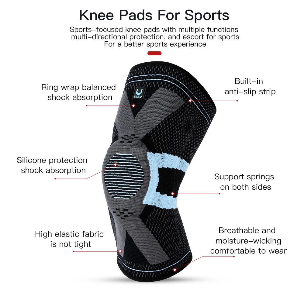 Outdoor Sports Patella Support Knee Brace Knitted Spring Compression Full Protect Elastic Breathable Knee Support For Men Women
