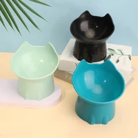 1pc WhiskerWare Elevated Cat Bowl, Anti-Tip Plastic Raised Pet Feeding Dish with Tilted Edge, Neck Protection Kitty Food 4