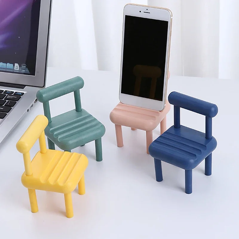 Cute Chair Mobile Phone Holder Kawaii Desktop Phone Bracket Adjustable Tablet Support for iphone ipad Office Desk Organizer
