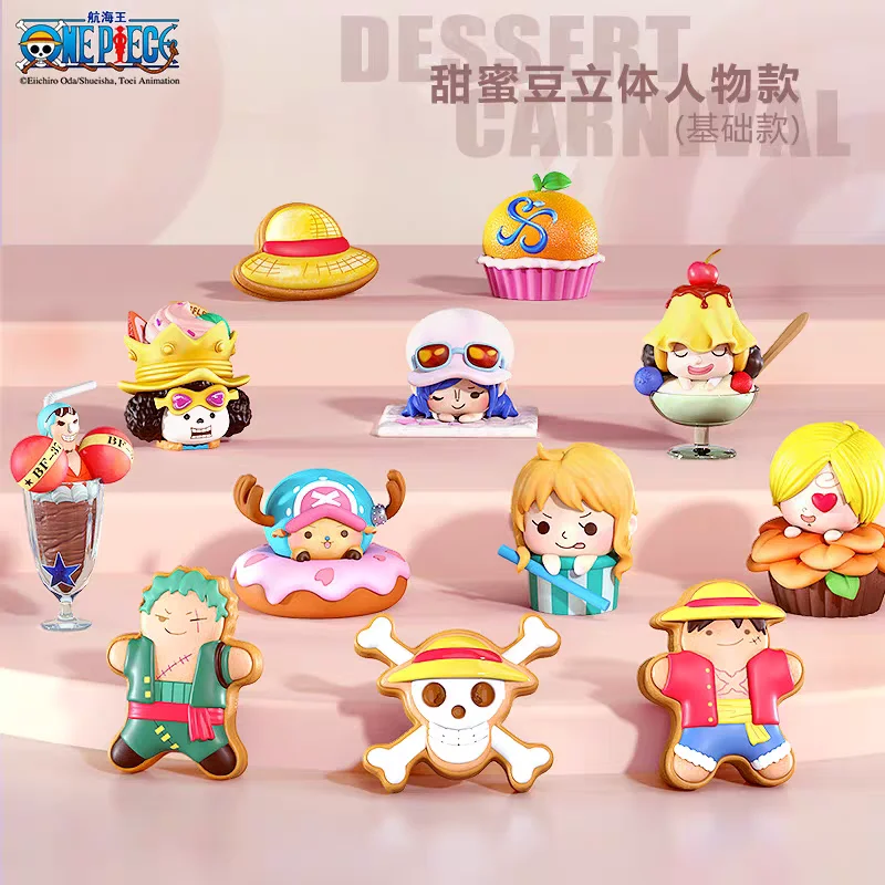 Genuine One Piece Blind Box Sweet Bean Series Rufy Magnetic Frigorifero Sticker One Piece Periferiche Cute Blind Bag Toys Gift