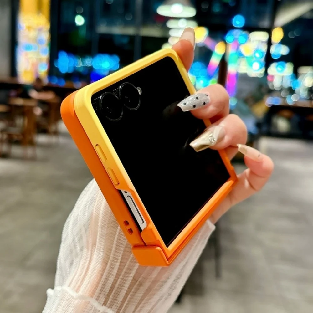 Magnetic Flip PC Plastic Phone Case with Magsafe and Double Color Gradient Matte Cover