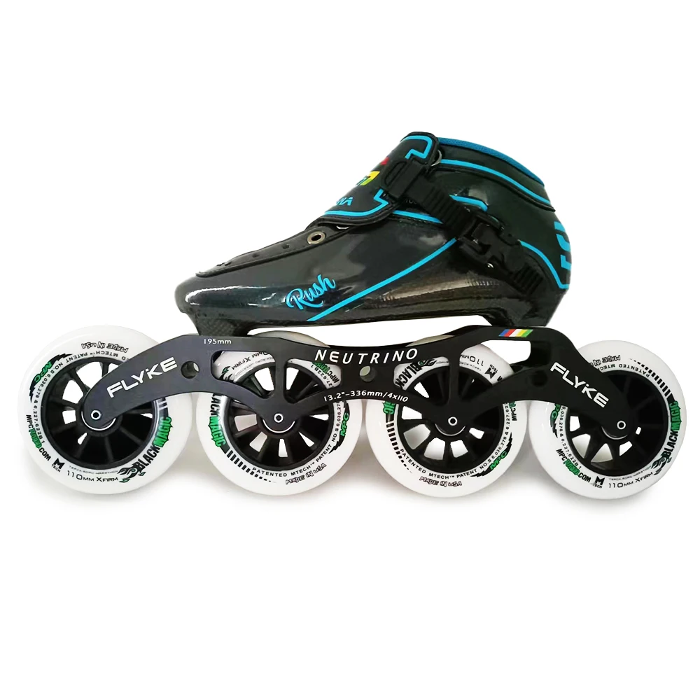 

Professional Speed Inline Skates SR Rush Flyke Frame Carbon Fiber Boots High Elastic Track Wheels Royal Road Street Skating Shoe