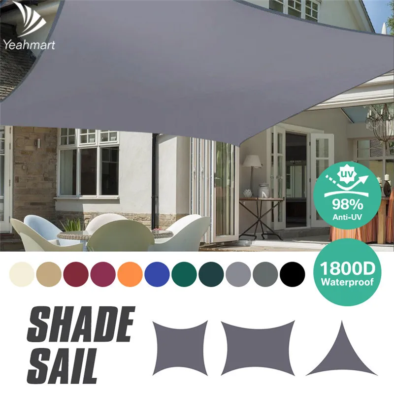 220GSM Sun Shade Sail Brown Straight Edge Finish Canopy Awning Patiotop 11-16 FT 