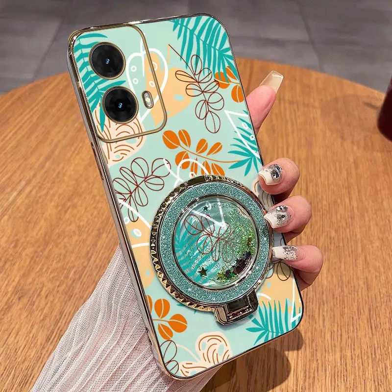 Luxurious Leaf-Patterned Plating Phone Case in G85 Line Design