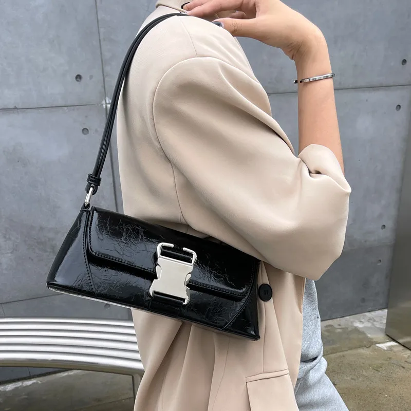 High Quality Crossbody Bag Women 2023 New Niche Design Metal Lock Clasp  Crocodile Pattern Flip Cover Shoulder Bag Underarm Bag