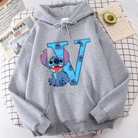 Cute Kawaii Disney Lilo & Stitch 26 English Letters Print Hoodie Y2K Hoody Sweatshirts Women's Winter Hoodies Couple Streetwear 1