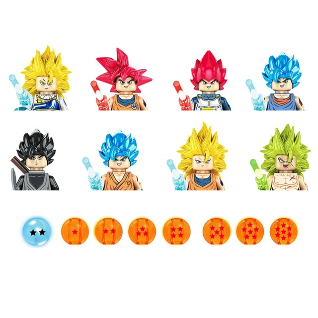 8 pçs/lote dragon ball anime dos desenhos animados goku vegeta dragão  buliding blocos tijolos mini figuras de ação crianças assembll brinquedos  presente aniversário - AliExpress