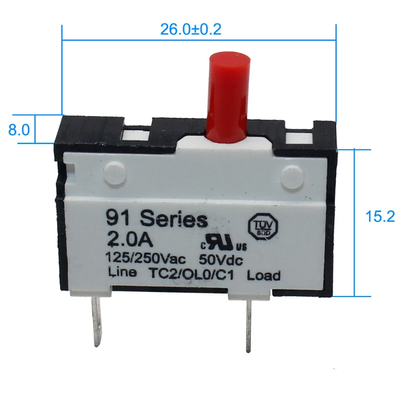 Cleaner Thermal Circuit Breaker Power Plug Board 91 Series 1A2A3A4A5A for Coffee Pot Mixer