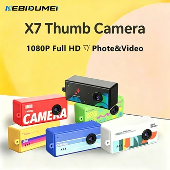 Kebidumei Videocamera Digitale Full HD 1080P, Fotocamera Portachiavi da 0,96 Pollici, Mini Videocamera Retrò X7, Registratore Video con Supporto per Scheda di Memoria