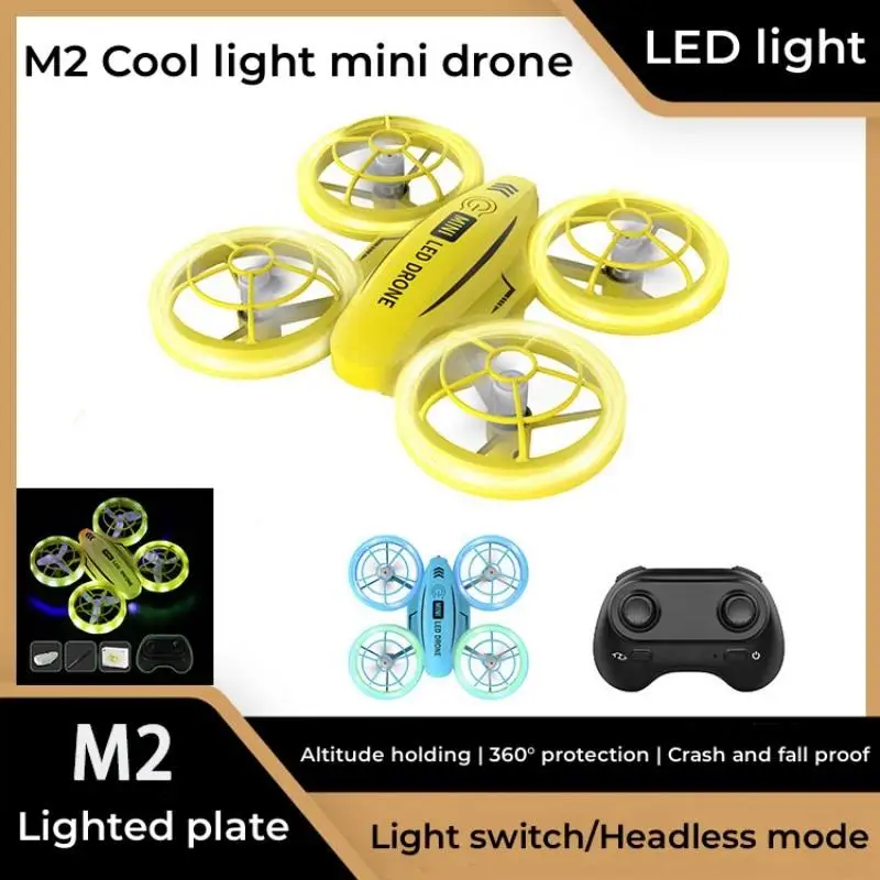 

M2 Mini Drone with ALtitude Hold Headless Mode 360° Rolling LED Cool Lights RC Drone Quadcopter Toys Gift for Boys Children