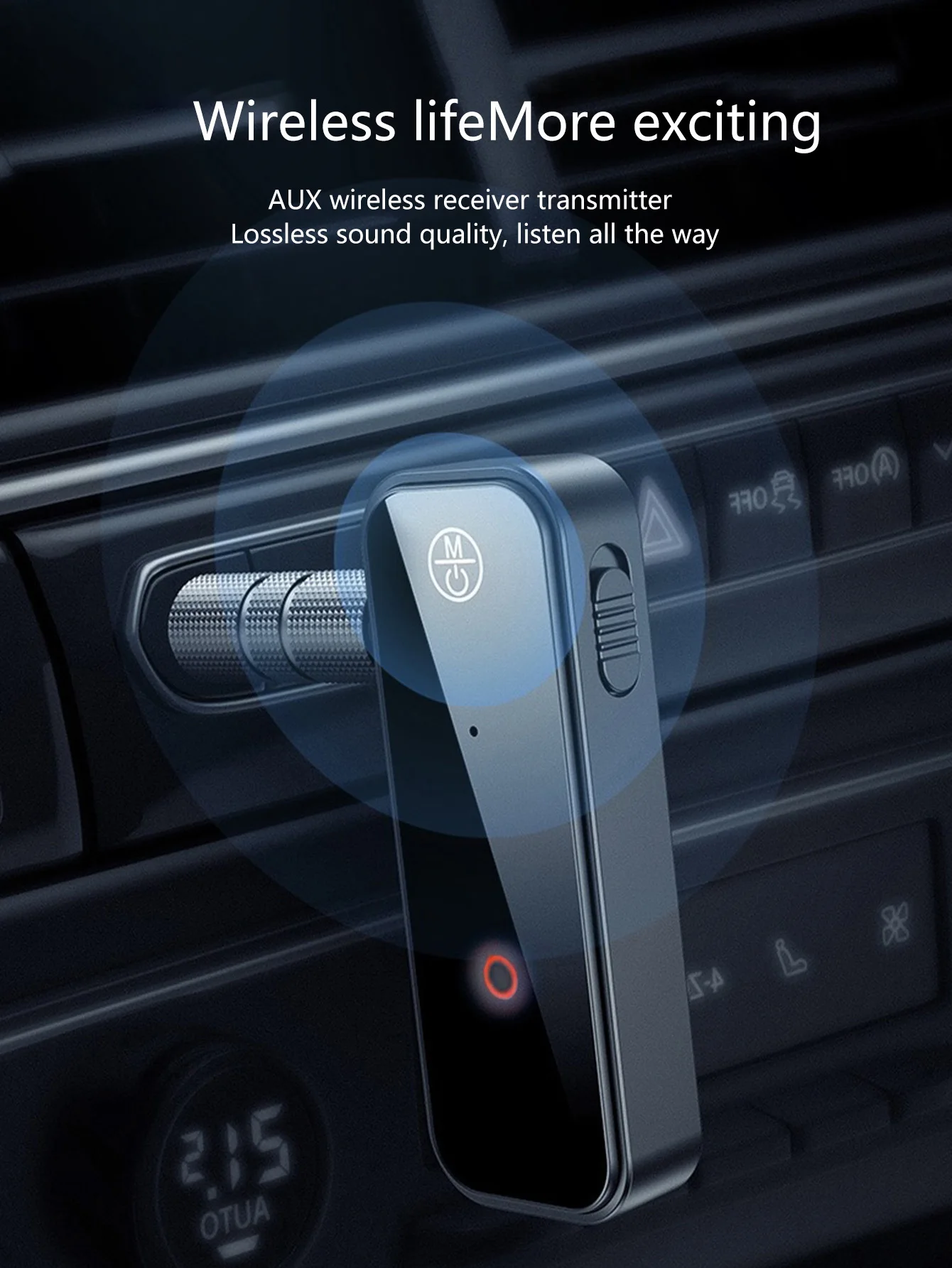 Bluetooth 5.0 Receiver TransmitterAUX Car Audio Adapter WirelessBluetooth Receiver for Converting Computer/TV Audio to Speake