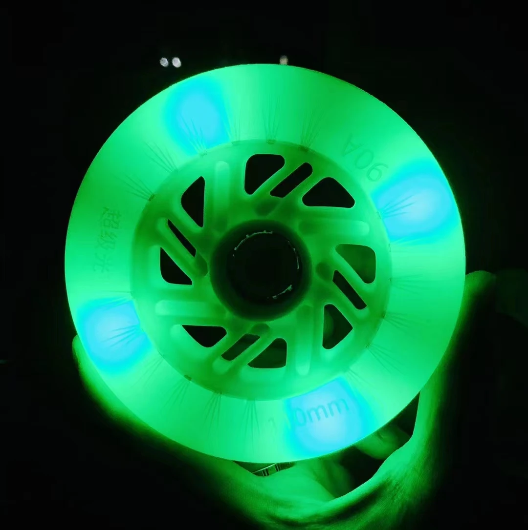 Светодиодная вспышка North Light, 110 мм, 90 А, белый, синий, зеленый, розовый цвет, колеса для скоростных коньков, для слайдов, ночных гонок, коньков, 2 шт. (art.: 79ffd1320) - 79ffd1320