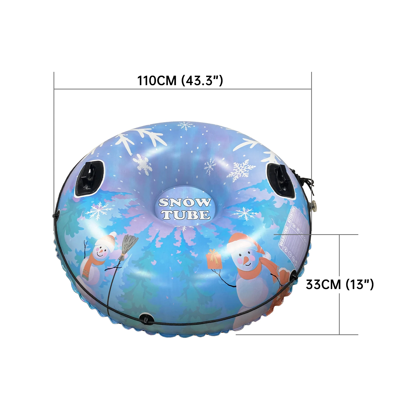 Inflatable Ski Ring PVC Sledding Tube Thicken Snow Tubing Winter Snow Tube with Handle