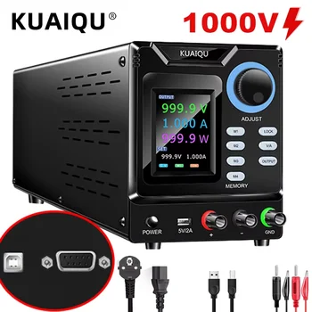 KUAIQU RS232/USB Fonte de alimentação DC programável ajustável 1000V 400V 300V 200V 600V1A 30V 10A Armazenamento de memória, saída, software PC