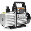 Premium 4CFM Air Vacuum Pump HVAC A/C Refrigeration Kit AC Manifold Gauge Case Set R134a Tap w/Leak Detector and C 5
