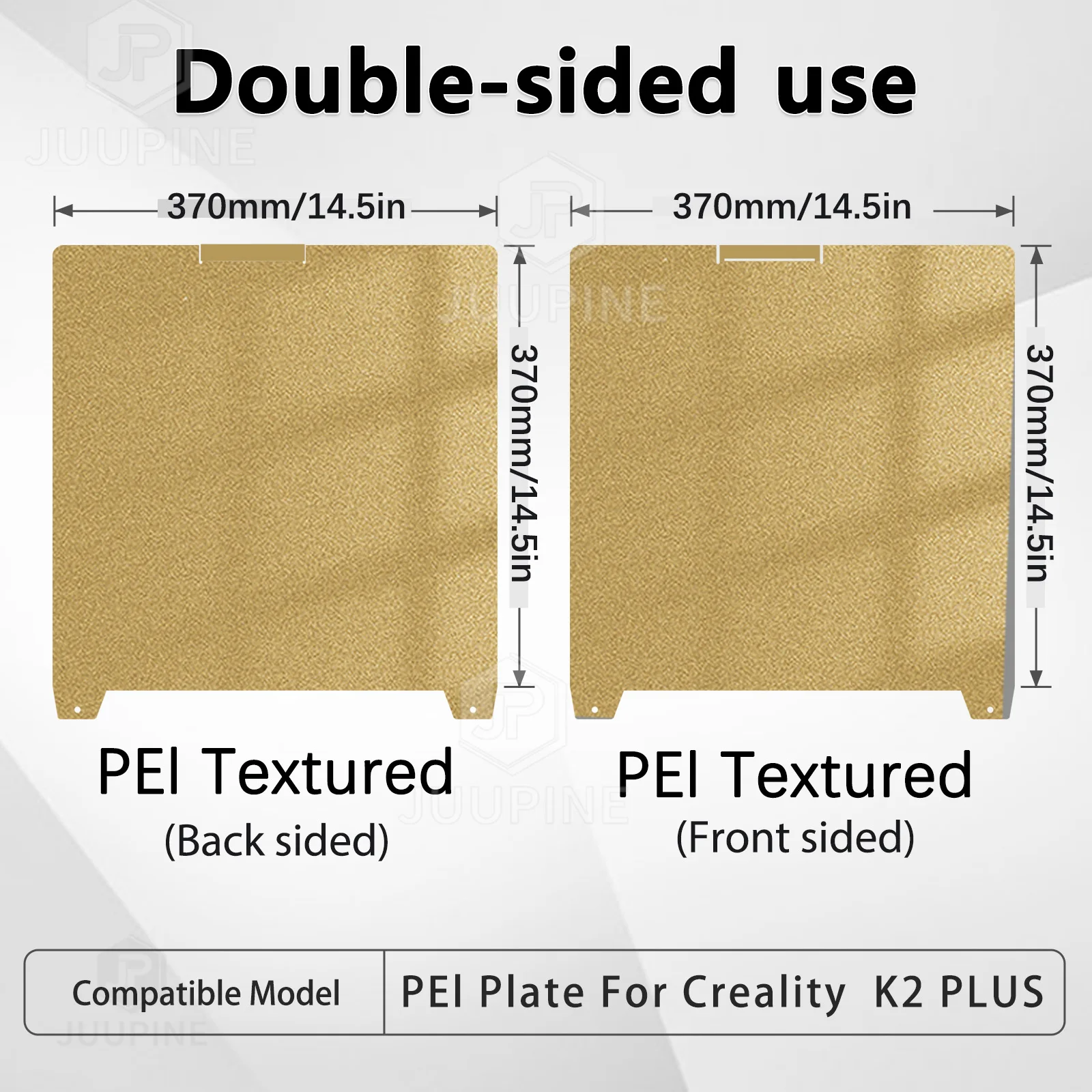 Creality K2 PLUS Enhanced PEI Textured Build Plate - 370x370mm Spring Steel Sheet for 3D Printer Heated Bed