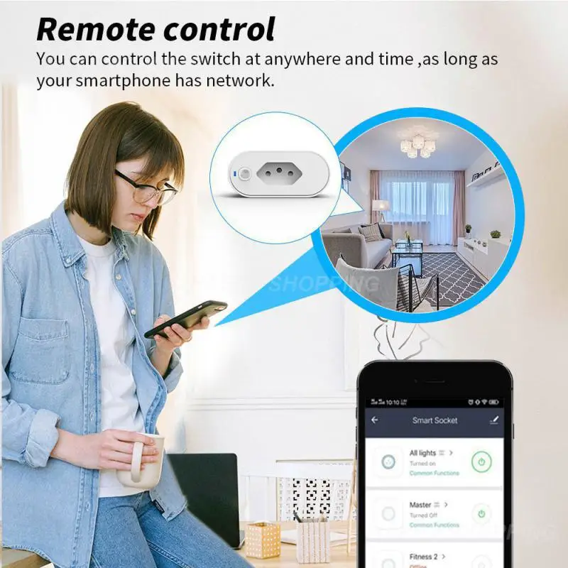 

Tuya WIFI Smart Plug 16A EU/US/UK/ /BR Smart Socket Smart Life App Remote Control Timer Outlet For Alexa Home