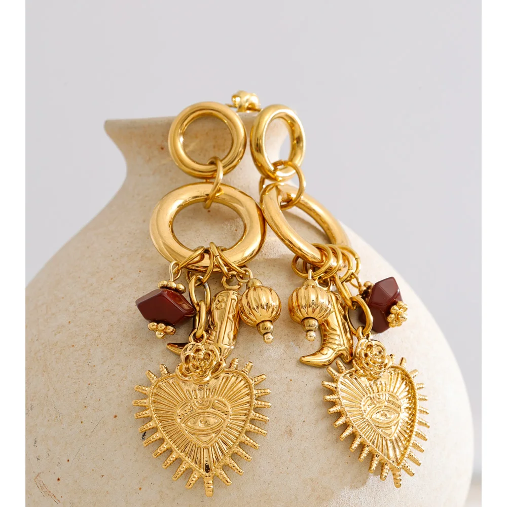 Yhpup Fashion Earrings PVD Plated 18K Golden