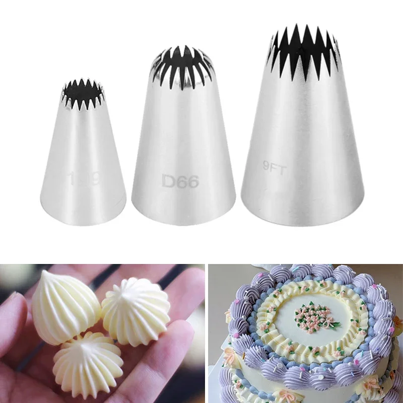 

1/3pcs #9FT #D66 #199 Open Star Cupcake Cookie Icing Piping Nozzles Cakes Pastry Tips Tube Cream Nozzles Cake Decorating Tools