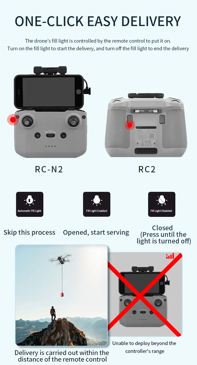 Dji mini 4proドローン,Airdropシステム,rc 2, RC-N2,航空配送