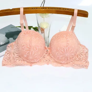 Lace Bra for Women Big Cup 1/2 Sexy Floral Underwire Underwear Ladies Push Up Thin Bra Half Cup 36-42C Black Gather Brassiere 1