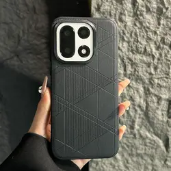 OnePlus Case: Hard PC Matte Diamond Check Protective Back Cover - OnePlus 15 (Black)